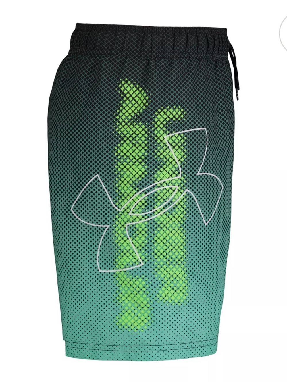 Under Armour Youth Green Gradient Swim Shorts with Neon Logo